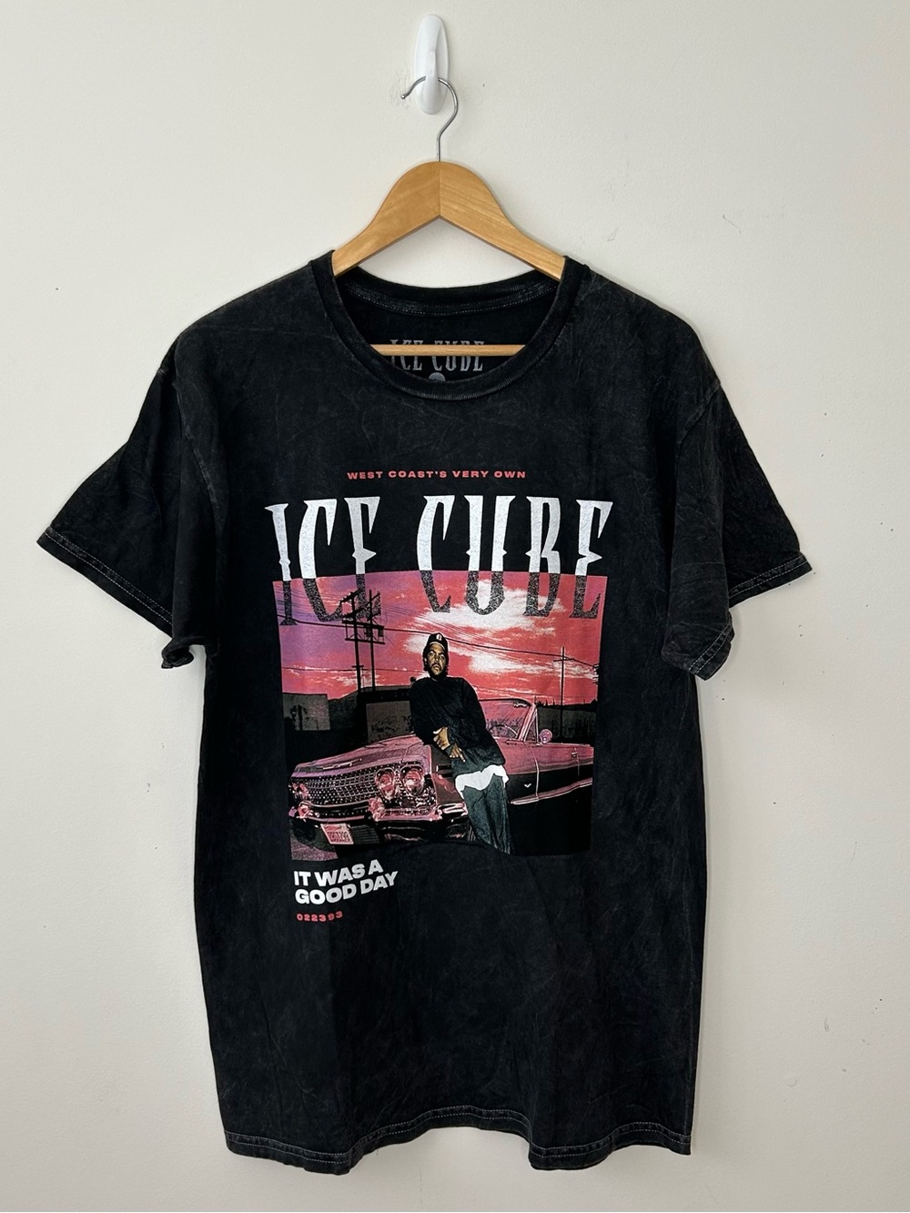 Ice Cube It Was a Good Day Graphic T-Shirt Mens L Black 100% Cotton Crew